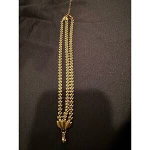 Triple gold tone chain made of stainless steel 7-8.5” unbranded